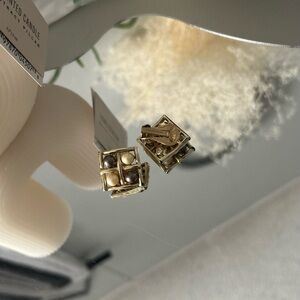 Gold and Pearl Clip-On Earrings